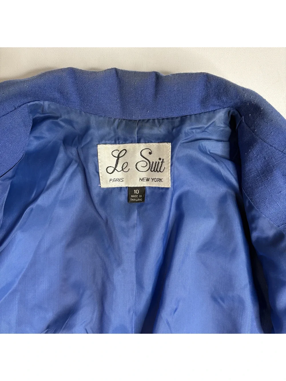 Vintage Le Suit Royal Blue Skirt Suit Set Blazer Midi Skirt